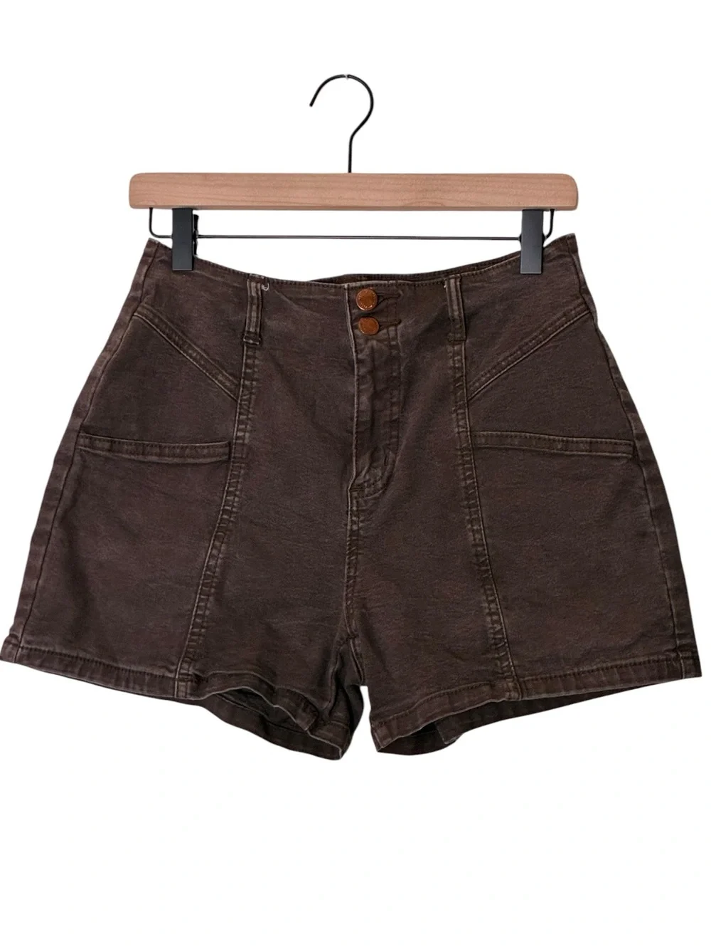 Universal Thread | Brown high rise midi cotton shorts sailor cut size 6/28